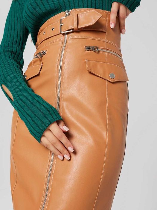 About You Katy Perry Saia Conhaque efeito Pele tamanho 34