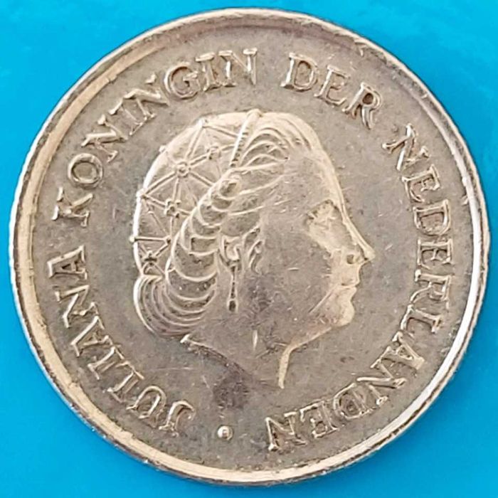 25 Cêntimos de 1977 Rainha Juliana dos Países Baixos