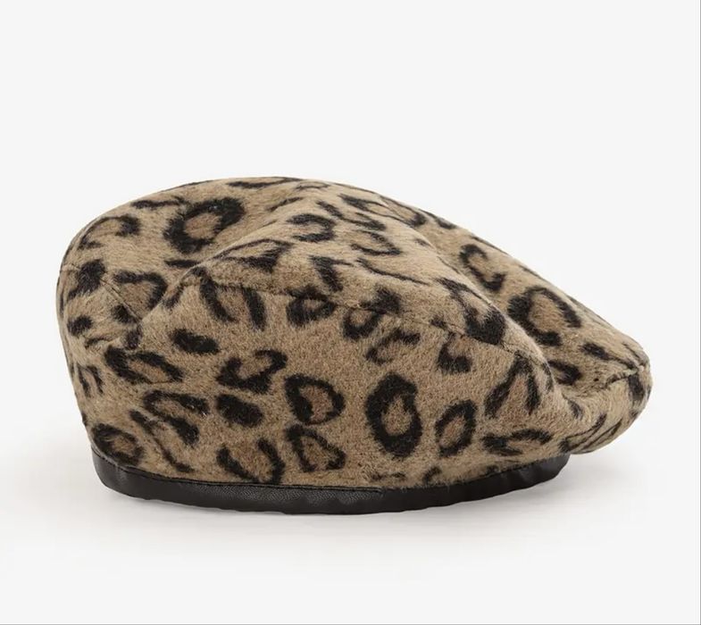 Леопардова беретка берет хакі / леопардовая беретка берет хаки