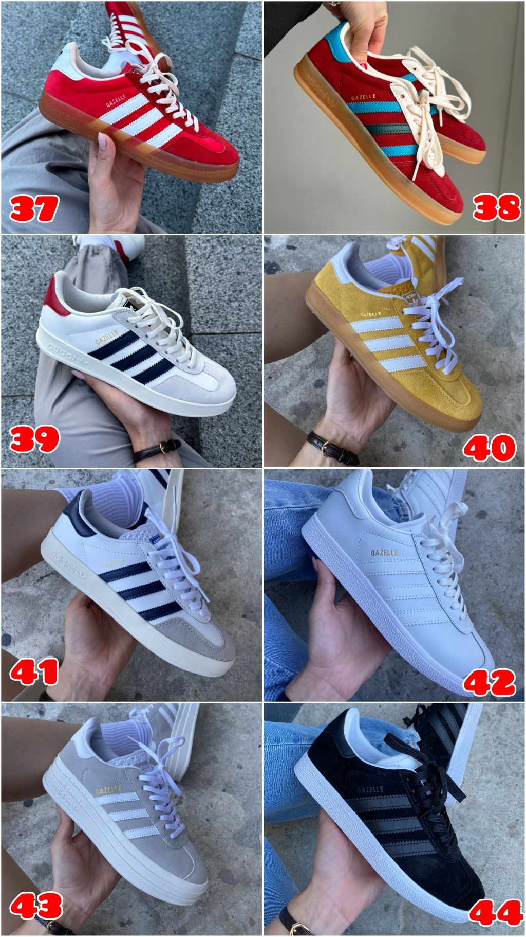 БЕЗ ПРЕДОПЛАТИ‼️ Кросівки Adidas Gazelle x Indoor, Bold, Gucci / 36-45
