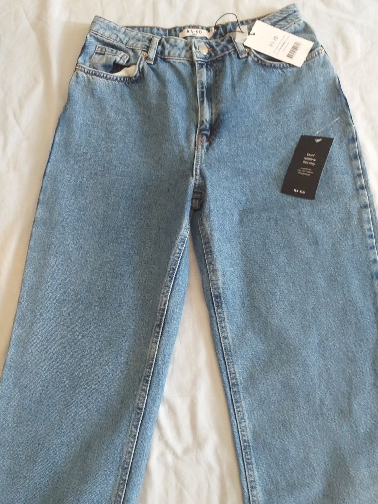 NA-KD spodnie jeans wysoki stan roz 38