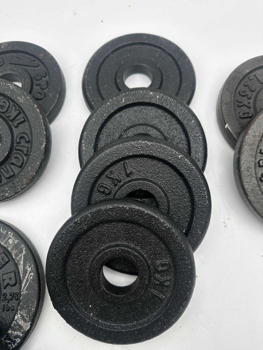 Ciężarki na siłownię do hantli sztangi całość 11kg 1kg 1.25kg.