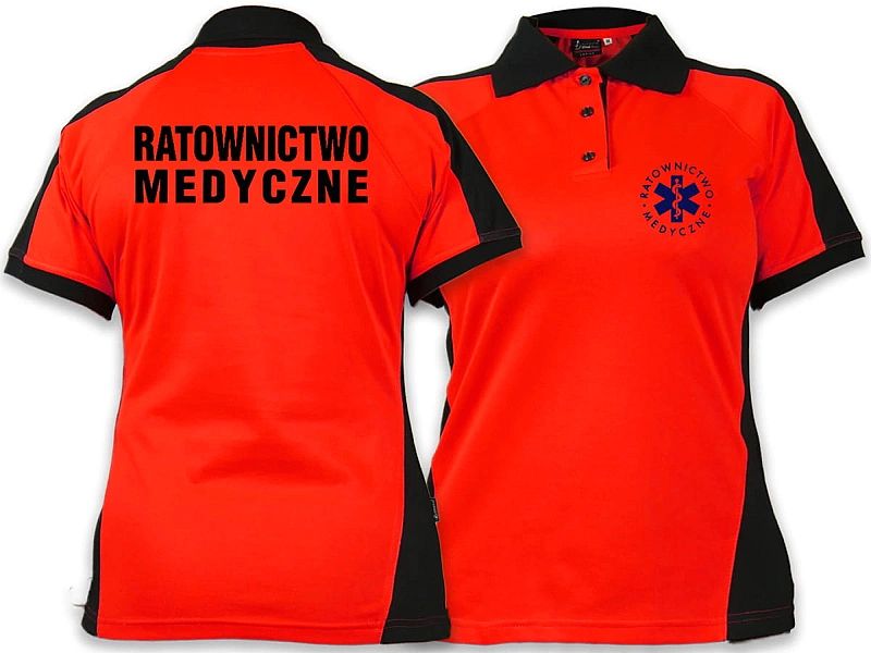 Koszulka ratownicza Polo FLUO damska FUNKCYJNA (L)