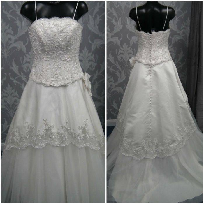 NOVO e ÚNICO - Ronald Joyce - VESTIDO de NOIVA - CETIM - TAM 42