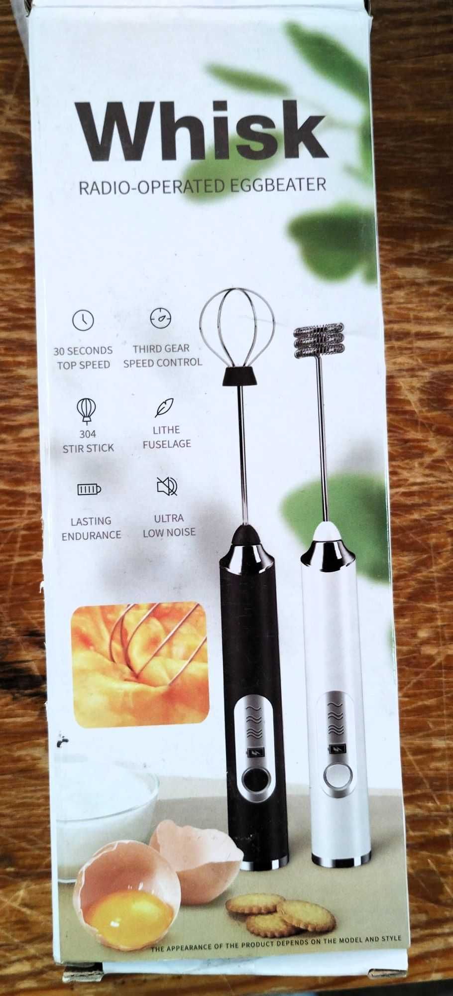 Elektryczny, ręczny spieniacz do mleka z podwójną trzepaczką, USB