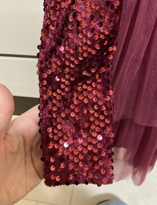 Сукня святкова, плаття з паєтками та спідницею з фатину, 104-110 см