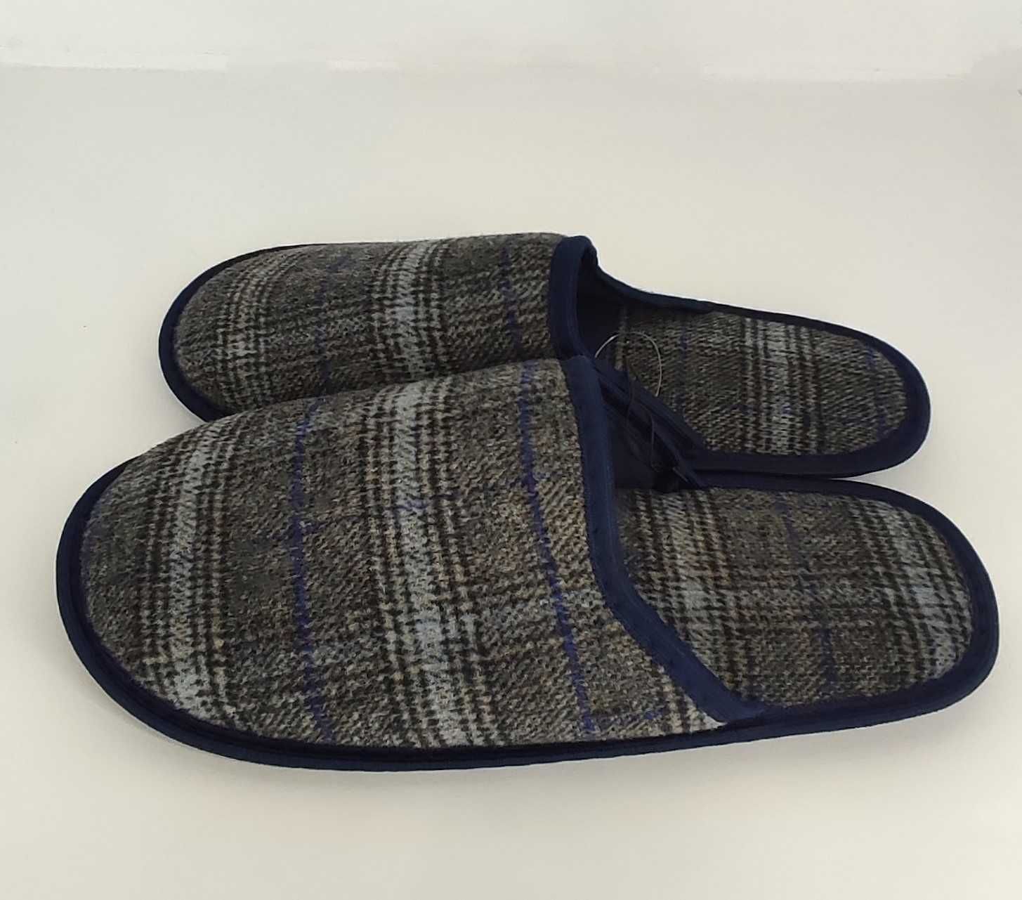 Чоловічі кімнатні капці Сіро-сині в клітинку Men`s Slipper