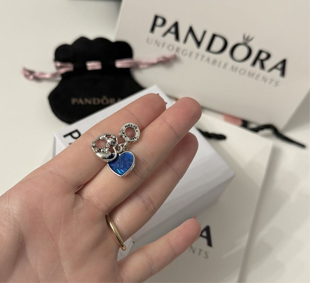 Серебряный шарм pandora s925 ale синее сердце сердечко