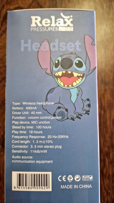 HeadPhones wireless Stitch Azuis