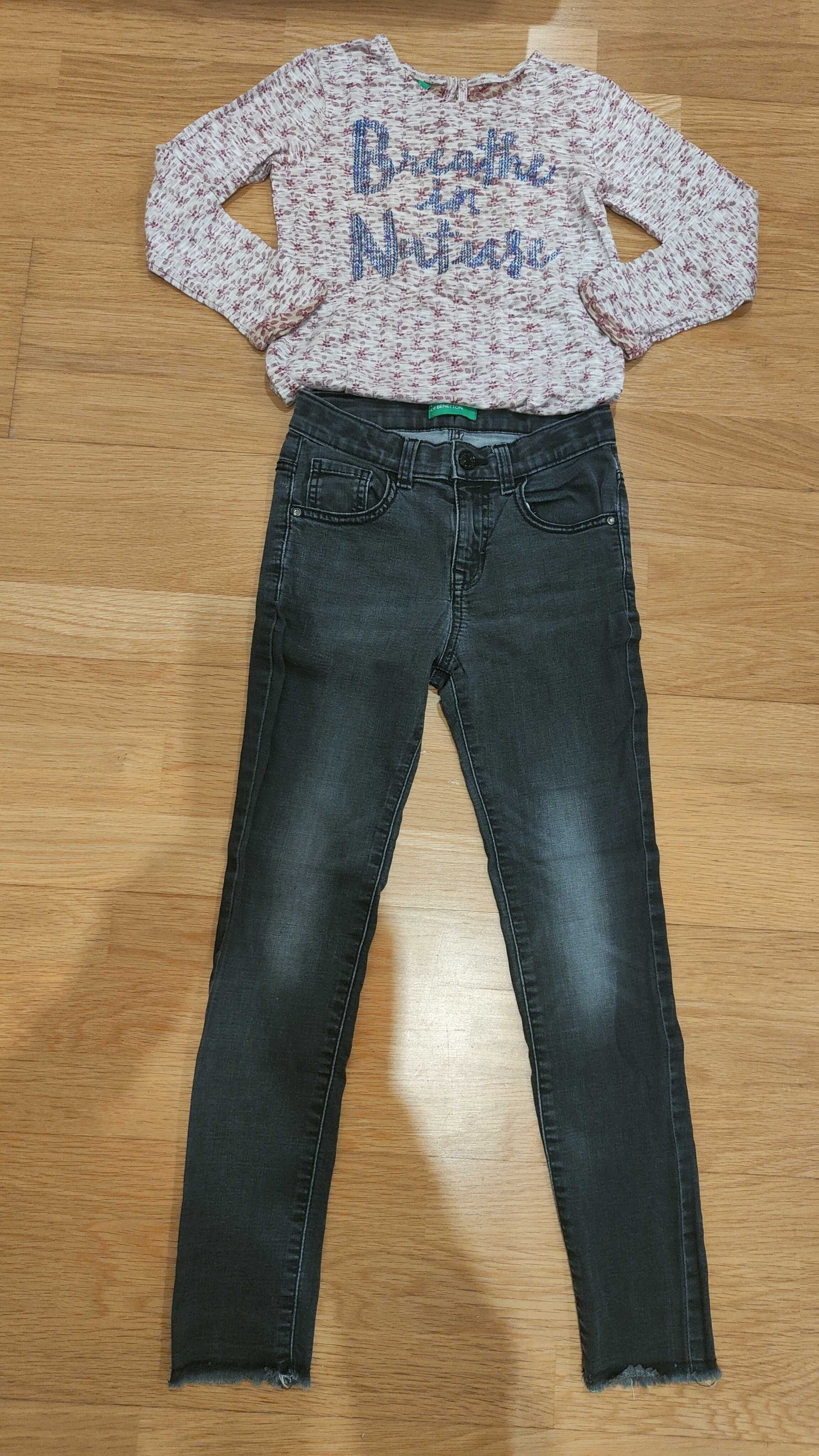 Calças cinza escura e Camisola - Benetton - 7/8 Anos
