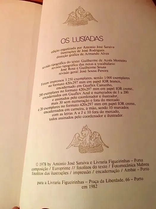 OS LUSÍADAS / Figueirinhas 1982 - tiragem 1250 exemplares - 420x297 mm