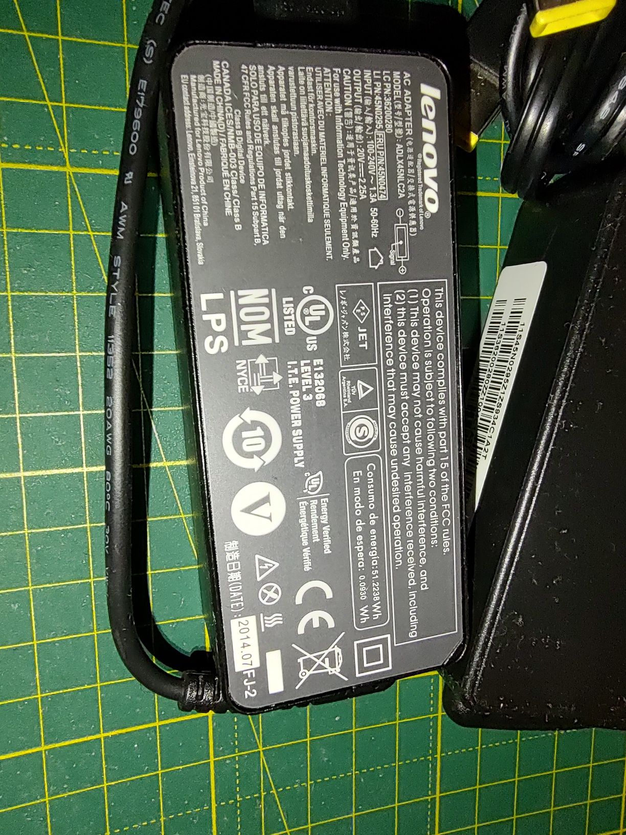 Оригінальний блок живлення Lenovo USB Pin 20V 45W (51W) + кабель