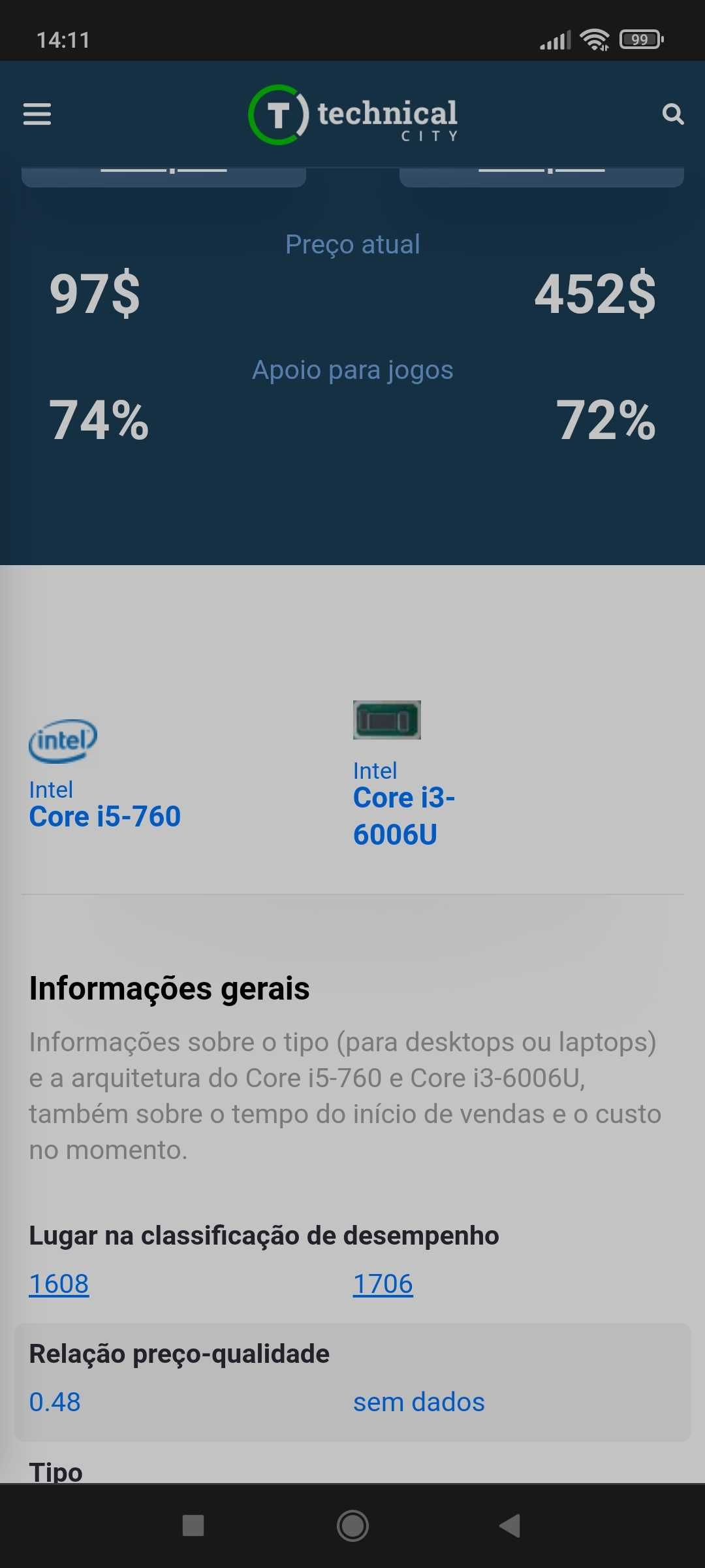 Processador I5 Intel