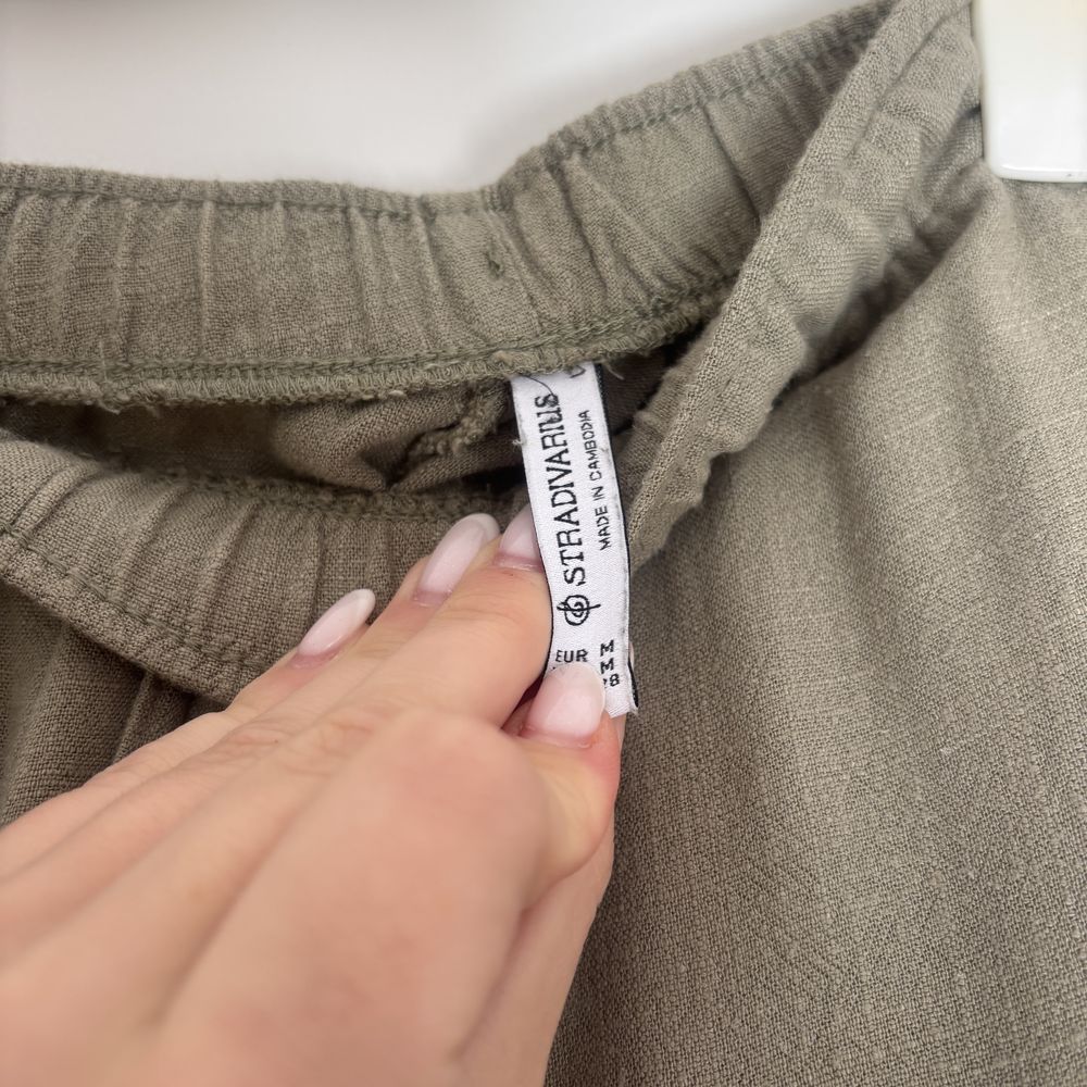 Spodnie lniane khaki (NOWE)