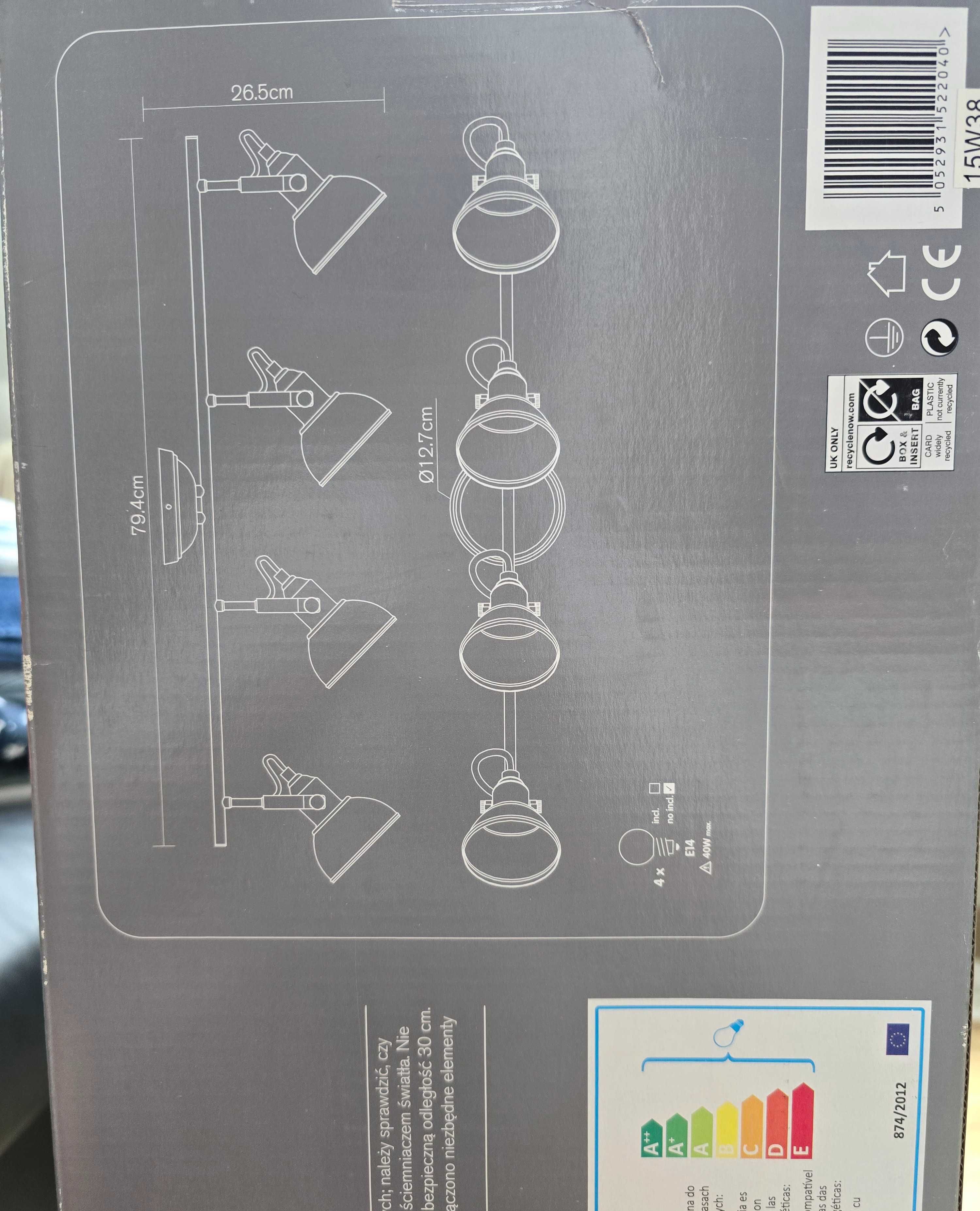 Lampa sufitowa miedź