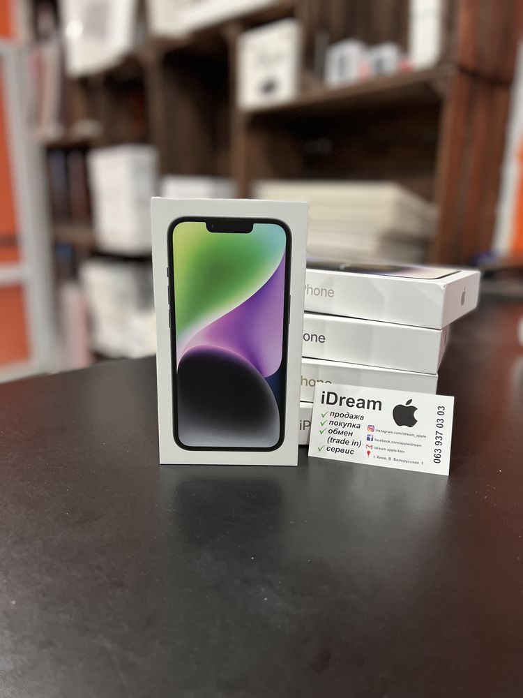 Apple iPhone 14 256 gb Midnight НОВЫЕ! ГАРАНТИЯ от МАГАЗИНА! С сим