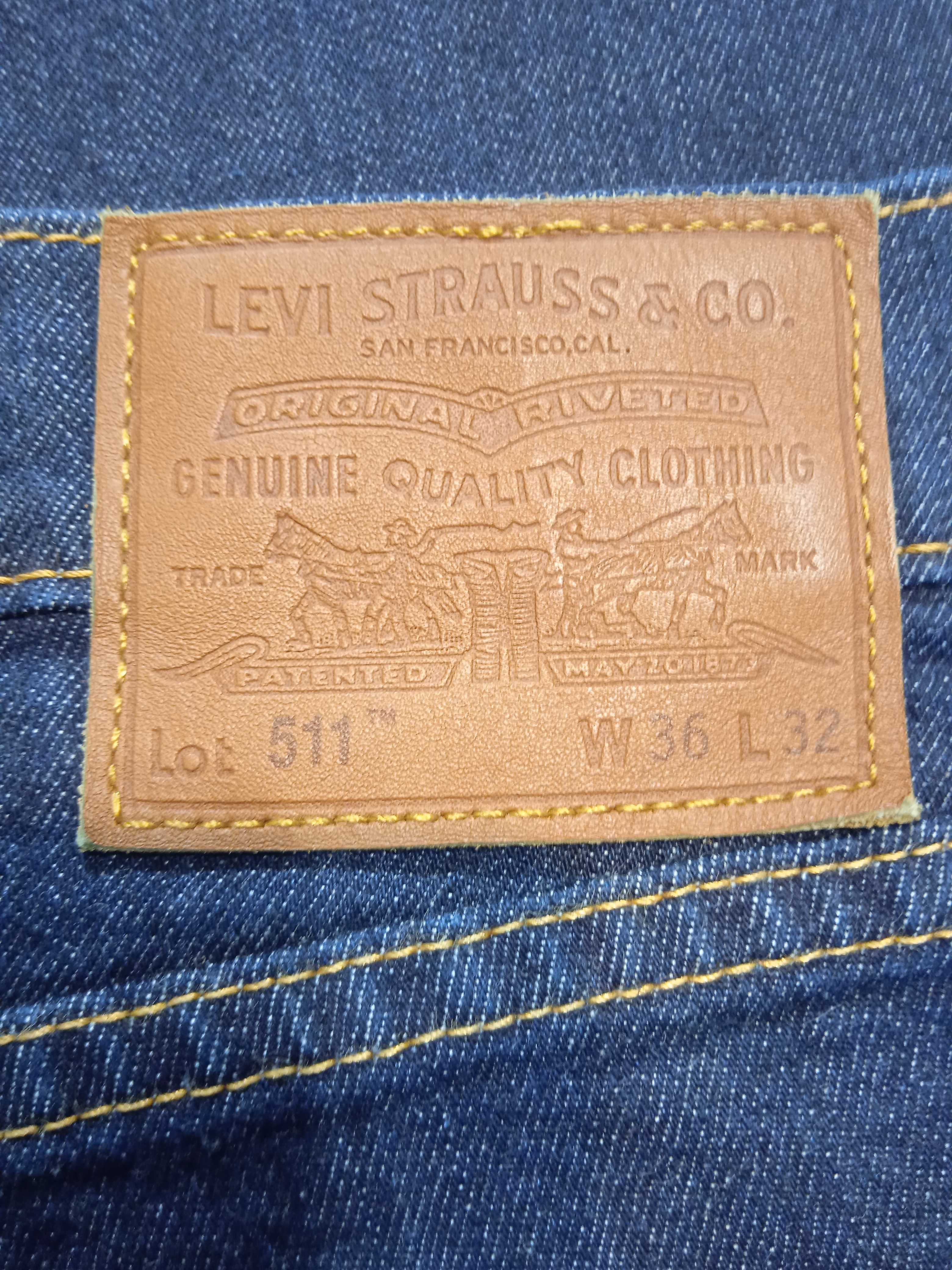 Levis 511 Slim Premium Nowe granatowe spodnie jeansy W36 L32