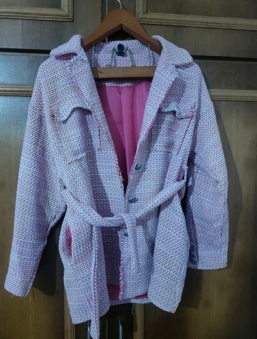Casaco cor de rosa tamanho único