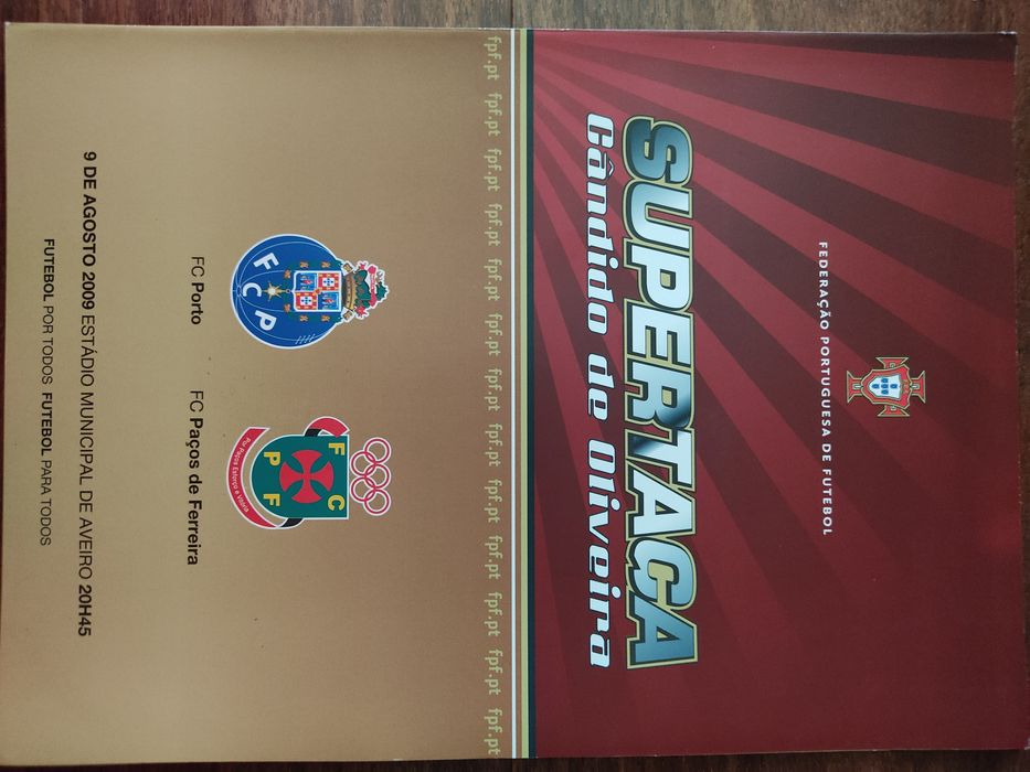 Programa do jogo FC Porto Paços de Ferreira Supertaça 2009