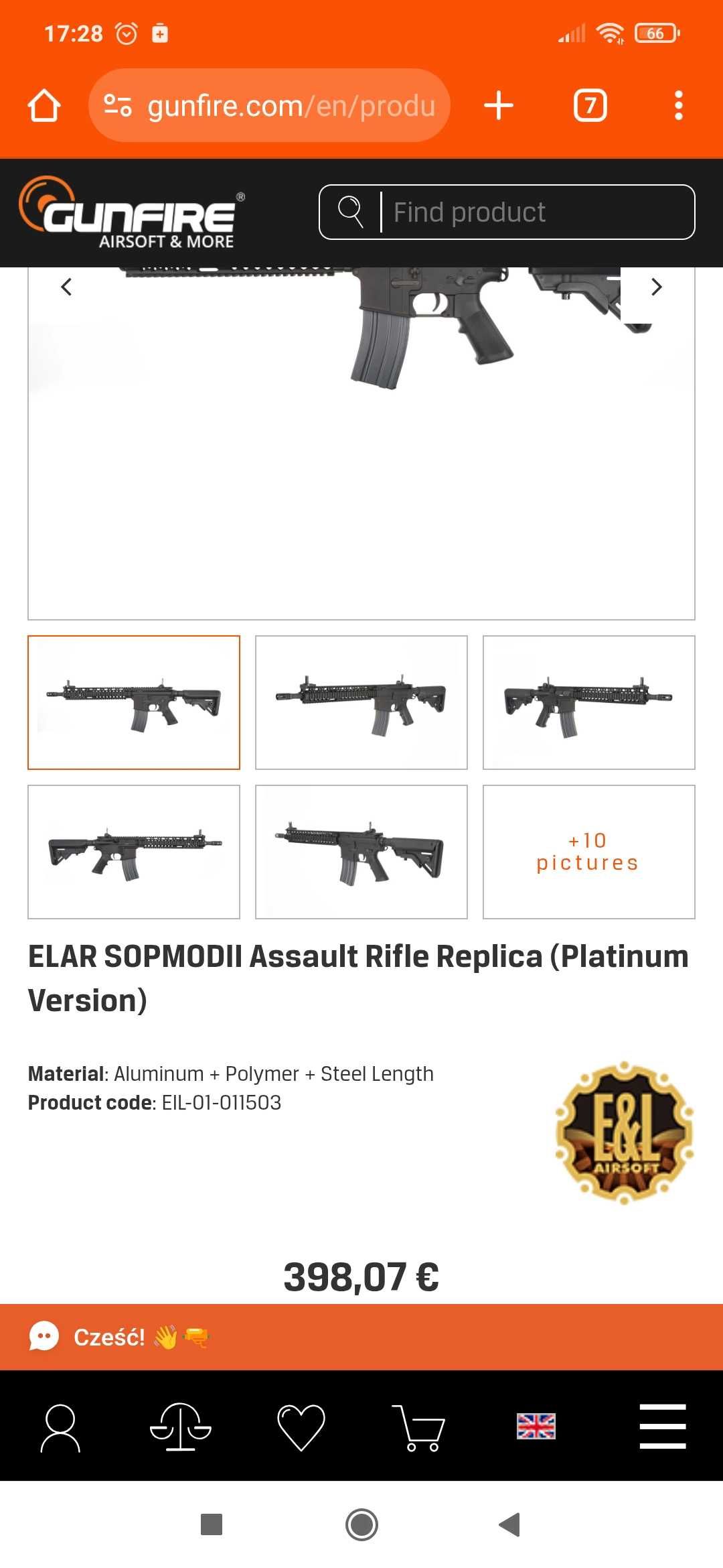 AEG E&L M4 Platinum Version Airsoft