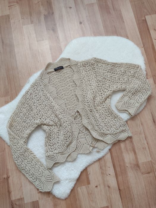 Krótki sweter kardigan narzutka damska M/L