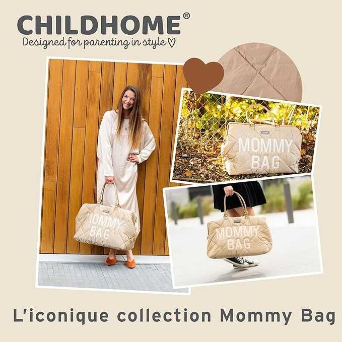 Torba podróżna Pikowana Childhome Mommy Bag Beżowa NOWA