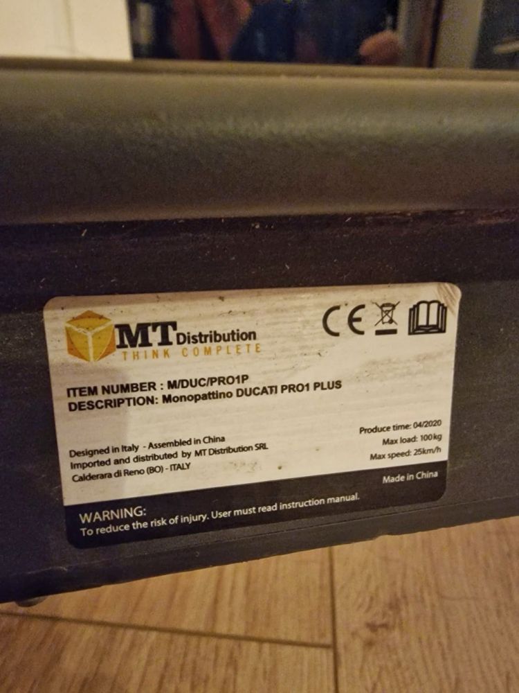 Super hulajnoga elektryczna Ducati Pro 1 plus