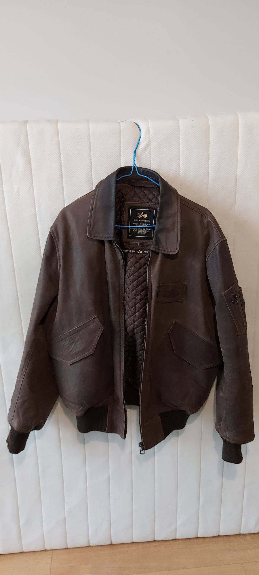 Kurtka Lotnicza Pilota Skórzana CWU-45 Leather ALPHA INDUSTRIES r. XL