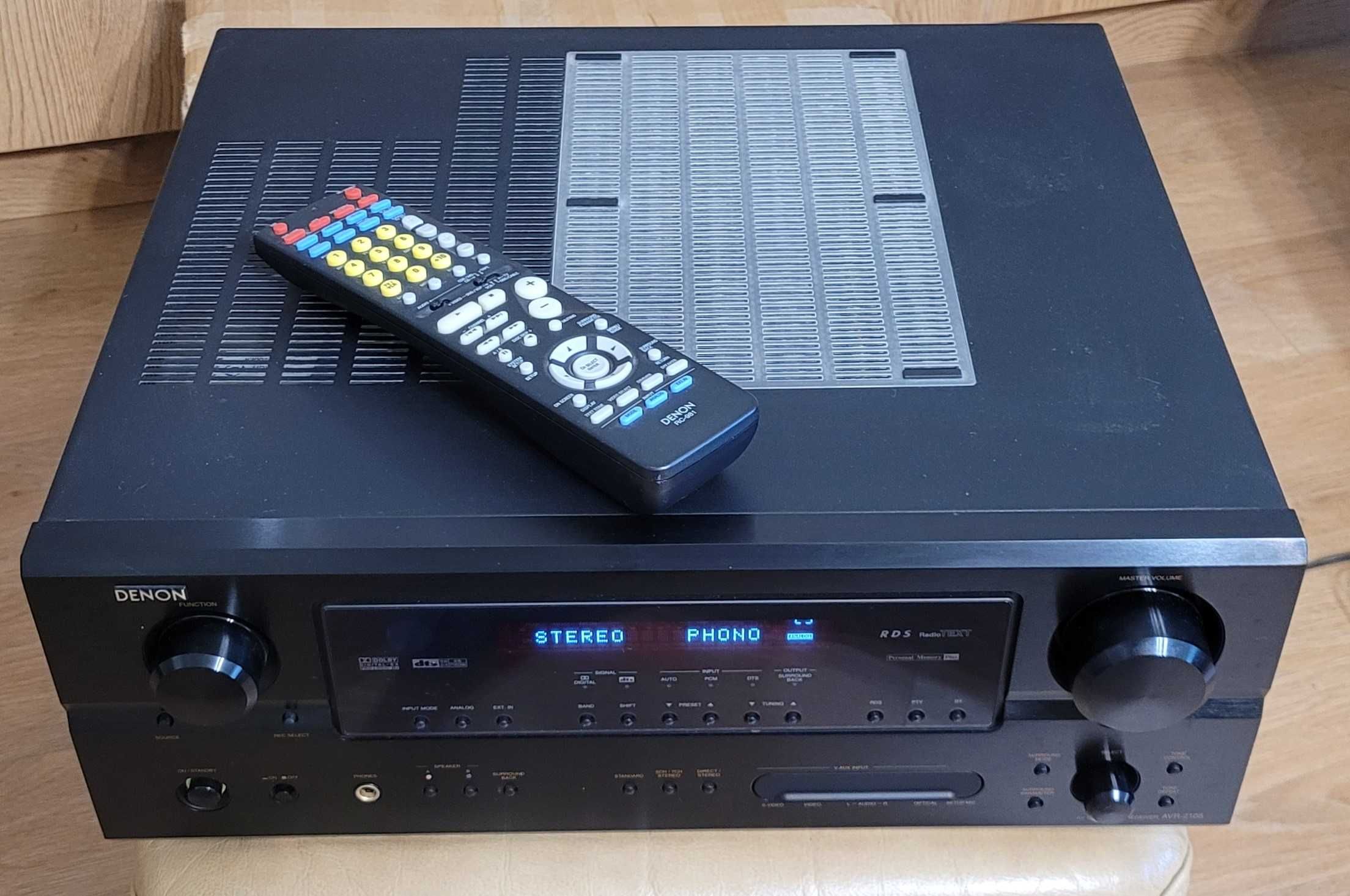 Denon AVR-2105 amplituner kina domowego z pilotem PHONO