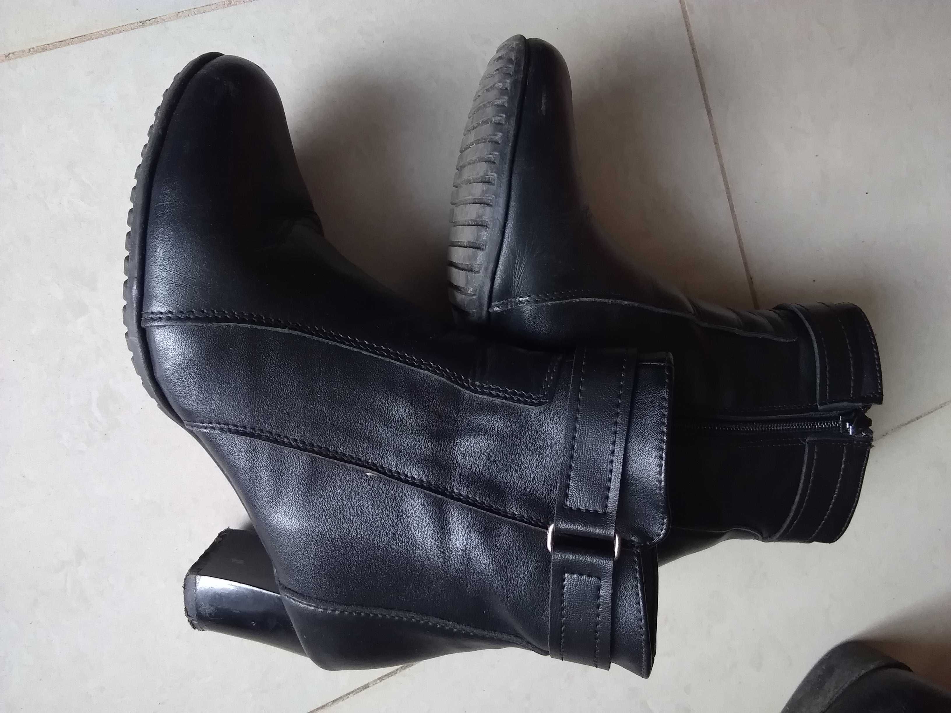 Czarne botki, Butik 36, niski obcas