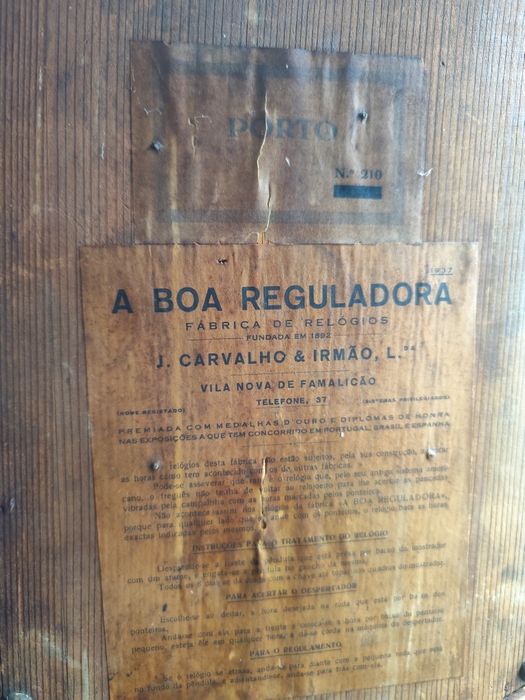Relógio de parede Reguladora modelo Porto
