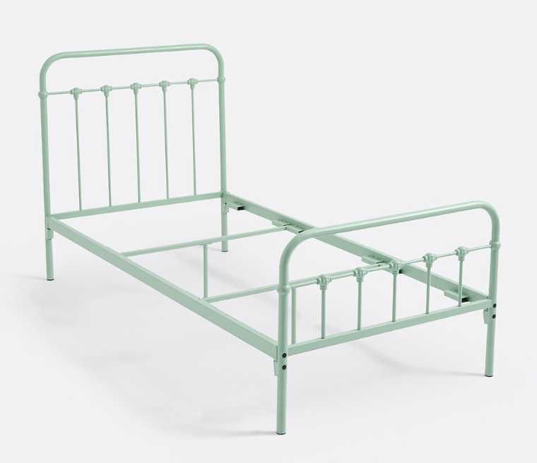 Cama de solteiro ferro  verde água em excelente estado