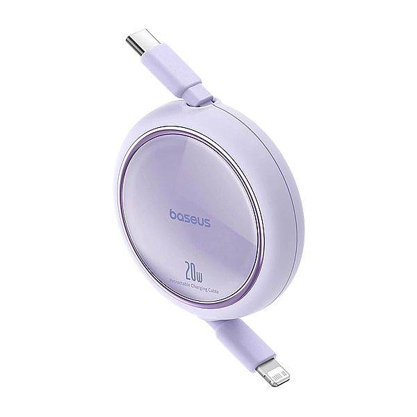 Kabel Baseus Free2Pull zwijany USB-C / Lightning 20W 1m - fioletowy