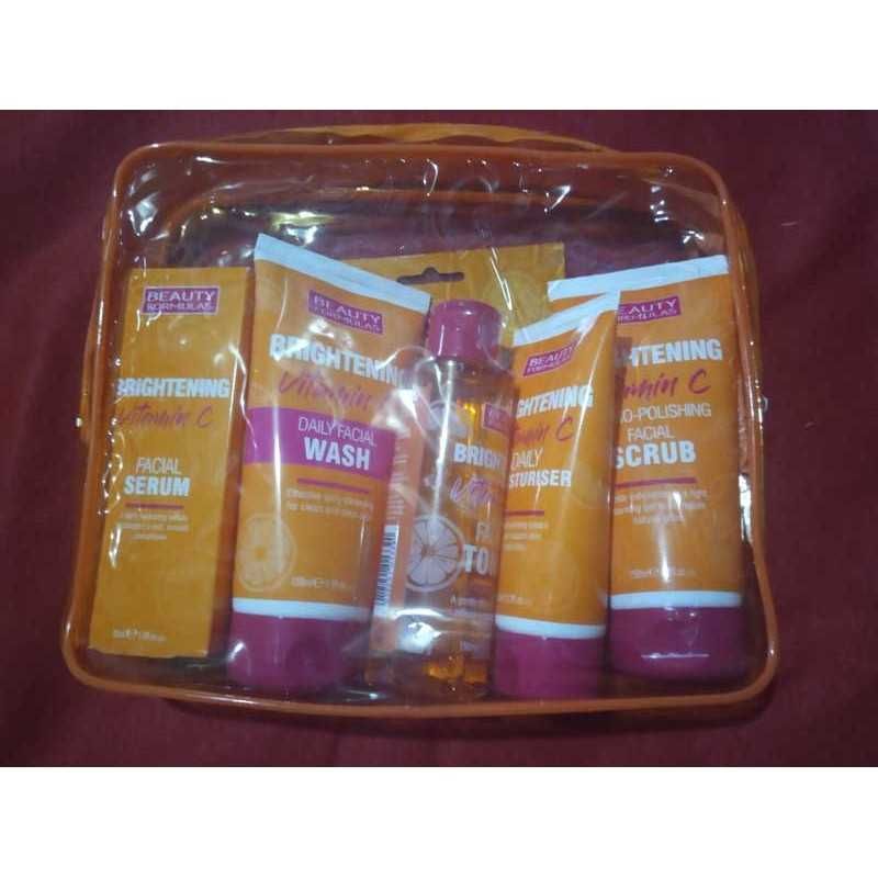 Conjunto rosto com bolsa laranja Brightening 6 peças