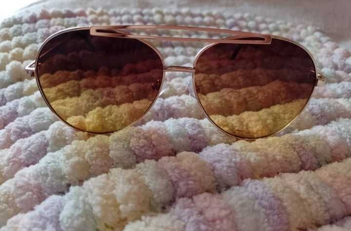 ASOS/ Wytworne, duże, złote okulary przeciwsłoneczne, NOWE