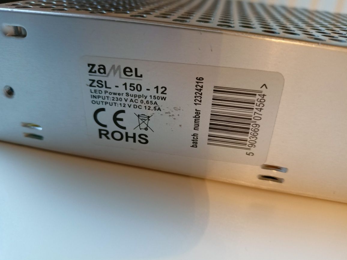 Zasilacz LED siatkowy 12V DC 150W TYP: ZSL-150-12 Zamel