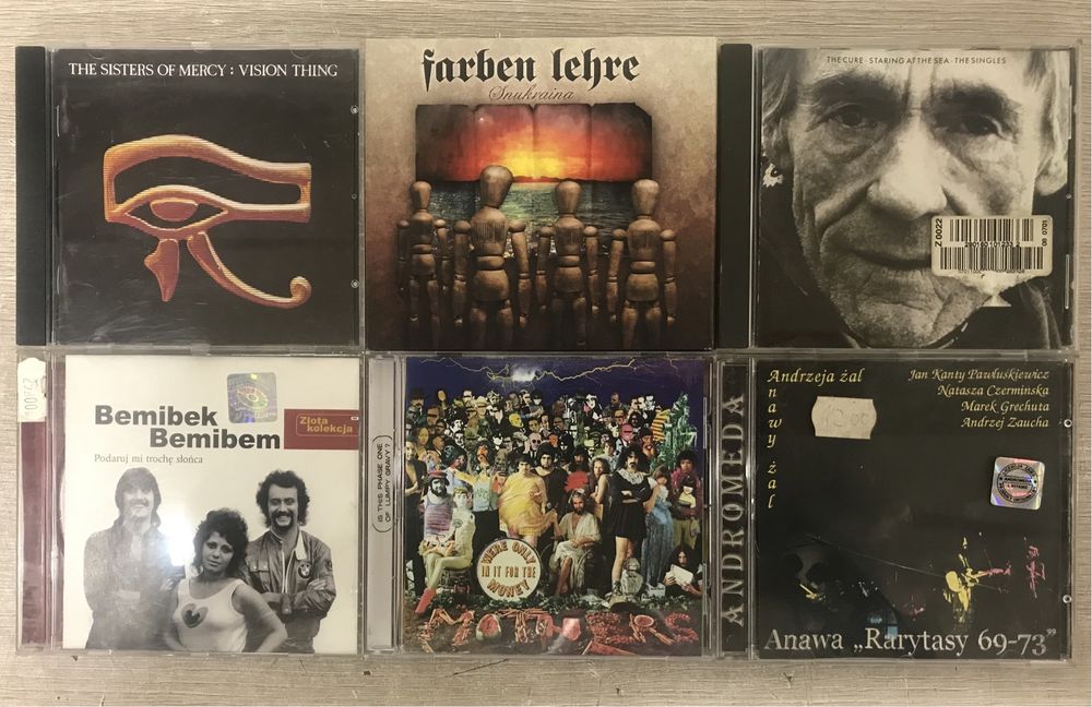 CD zestaw Cure Sisters of Mercy Zaucha Zappa Farben Anawa Bem i inne
