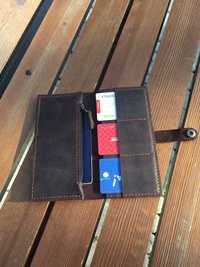 Мужской кожаный кошелек, удобный бумажник, шкіряний гаманець