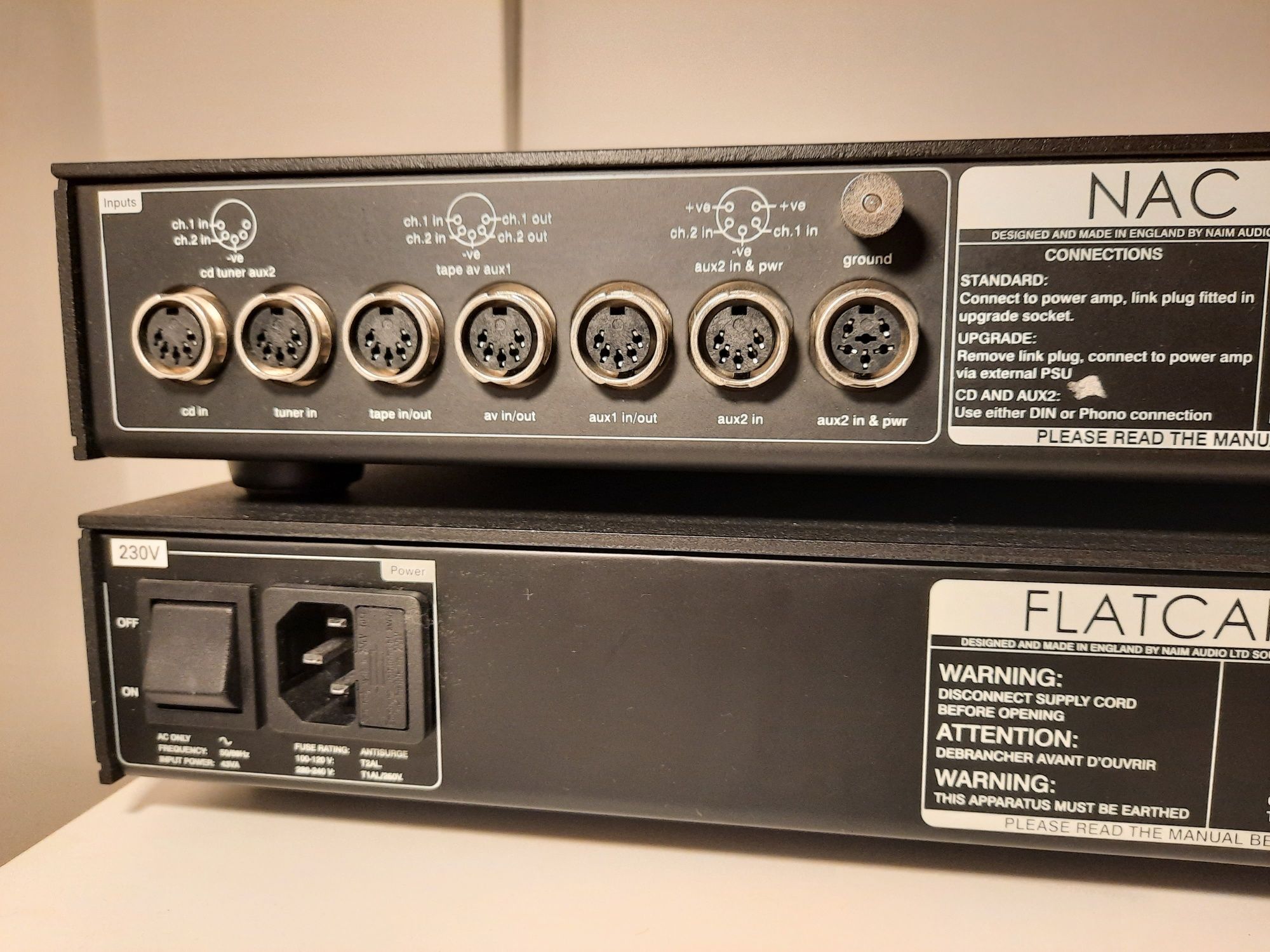 Naim NAC 122X e Flatcap 2X pré-amplificador + fonte de alimentação
