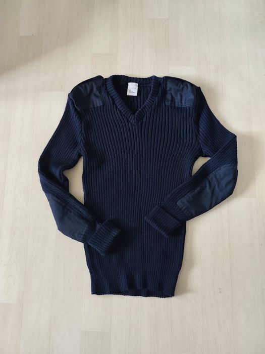 Zestaw 2 męski wełniane dzianinowe sweterka w serek do pracy, policyjn