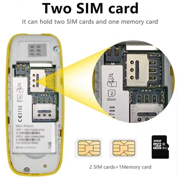 Mini telefon - SERWO - BM10 - dual SIM - klasyczny - bardzo mały