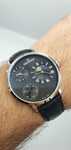 Grovana GMT Moon Phase - dual time - szafir - Swiss Made
