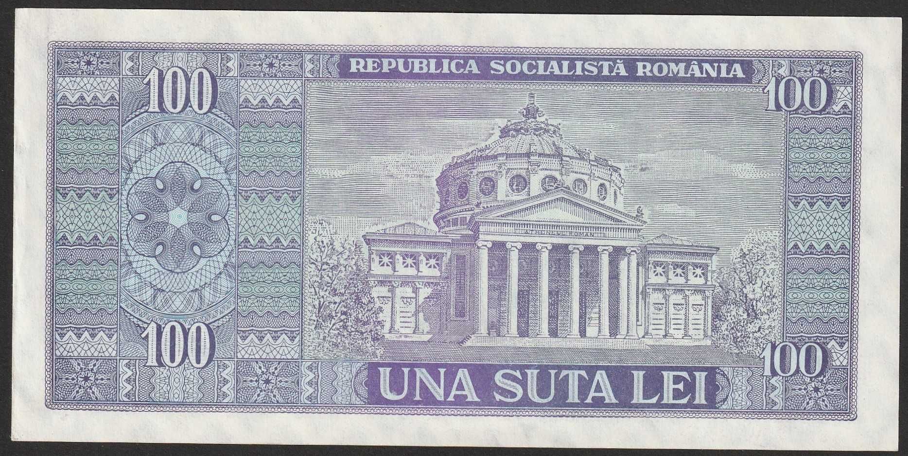 Rumunia 100 lei 1966 - Nicolae Balcescu - C.01 - stan 1/2