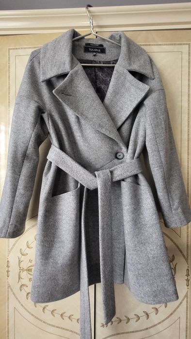 Пальто з поясом, 48 розмір, Л-ХЛ, весна осінь