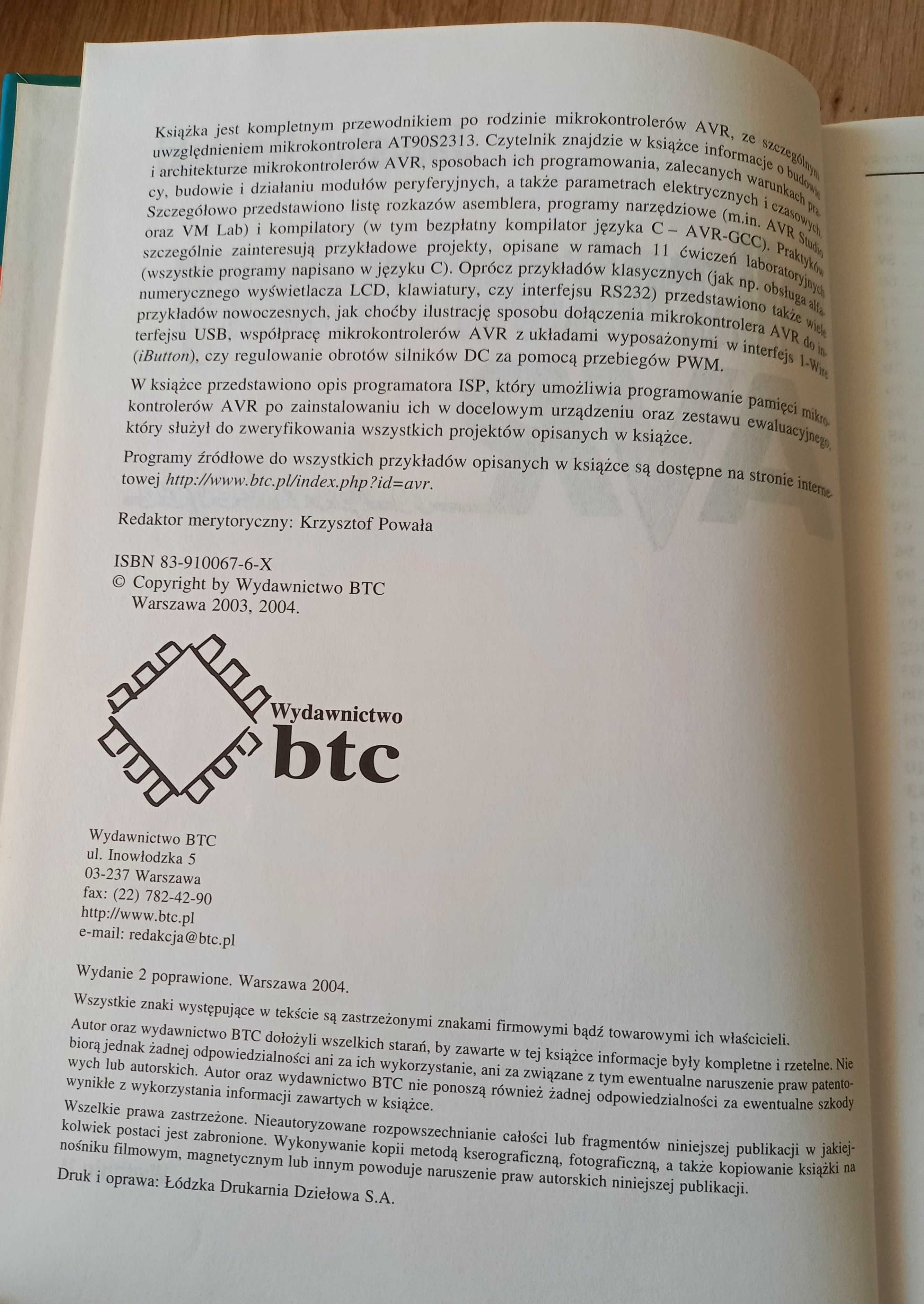 Mikrokontrolery. AVR w praktyce. Jarosław Doliński