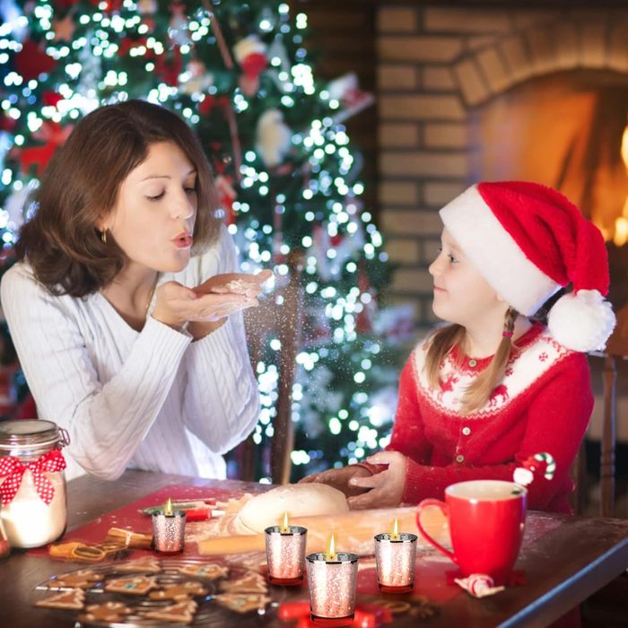 12 Szklanych Świeczników Tealight LALAGO Różowe Złoto Dekoracja