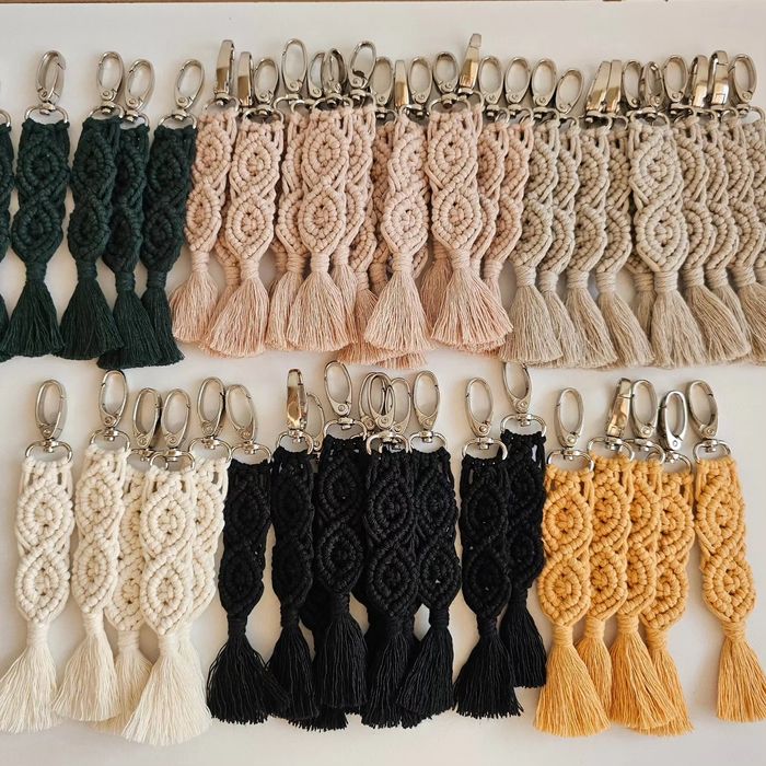 Breloczek bawełniany sznurek makrama boho podziękowanie