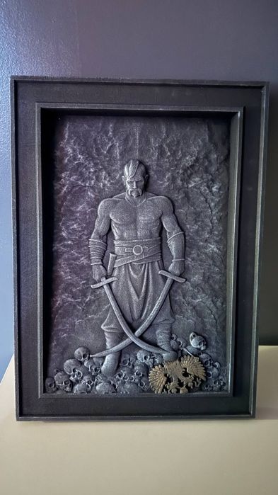 "Козак Мамай" - різьблена картина з дерева, патріотичний подарунок