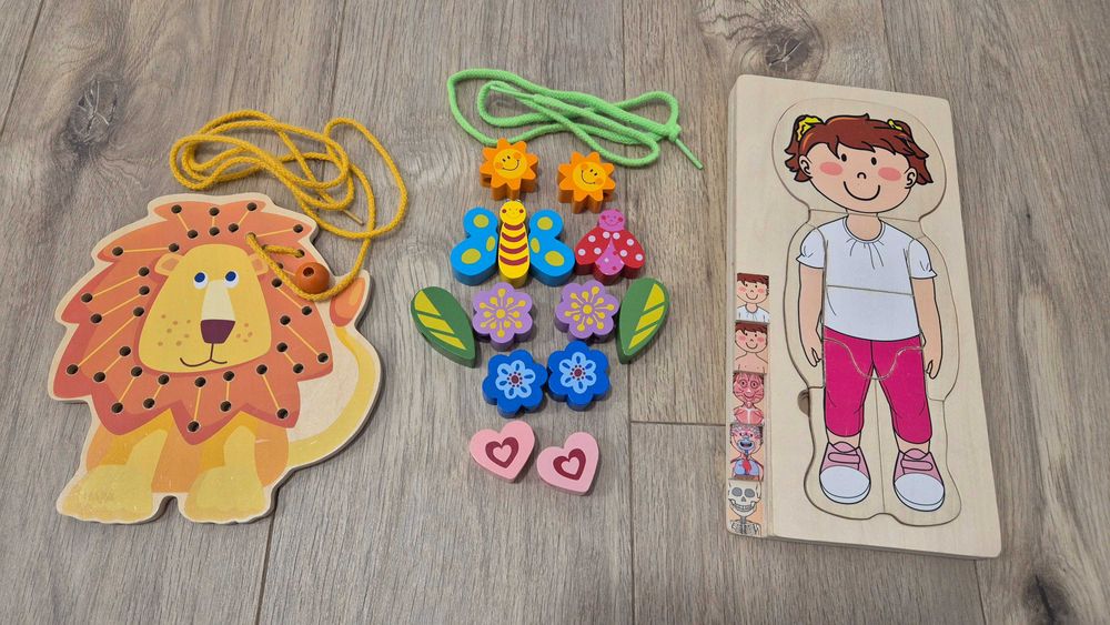 HABA lew do nawlekania, koraliki , układanka drewniana Montessori