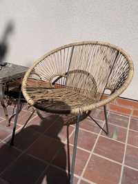 Krzesło outdoor boho plecionka do wewnątrz i zewnątrz